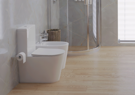 Унитаз напольный с бачком Aquatek ВЕГА AQ2904-00 белый с сиденьем микролифт безободковый каскадный смыв